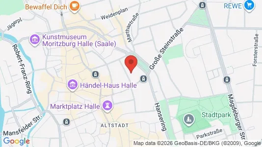 Apartments for rent i Halle (Saale) - kort over placeringen