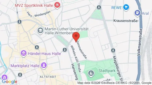 Apartments for rent i Halle (Saale) - kort over placeringen