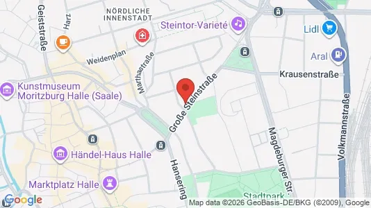Apartments for rent i Halle (Saale) - kort over placeringen
