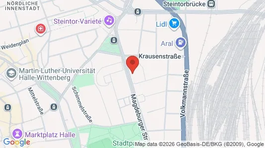 Apartments for rent i Halle (Saale) - kort over placeringen