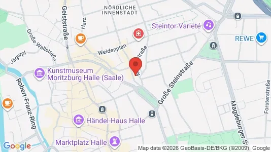 Apartments for rent i Halle (Saale) - kort over placeringen
