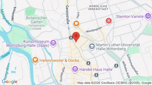 Apartments for rent i Halle (Saale) - kort over placeringen