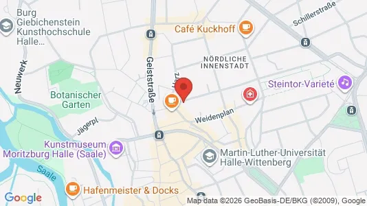 Apartments for rent i Halle (Saale) - kort over placeringen