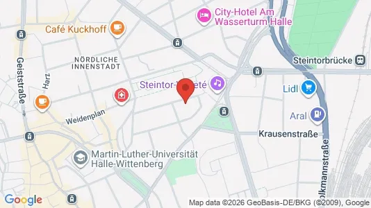 Apartments for rent i Halle (Saale) - kort over placeringen