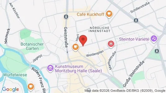 Apartments for rent i Halle (Saale) - kort over placeringen