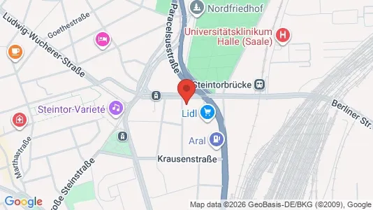 Apartments for rent i Halle (Saale) - kort over placeringen