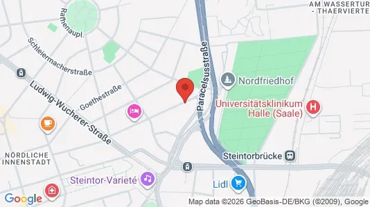 Apartments for rent i Halle (Saale) - kort over placeringen