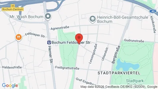 Apartments for rent i Bochum - kort over placeringen