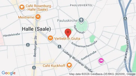 Apartments for rent i Halle (Saale) - kort over placeringen