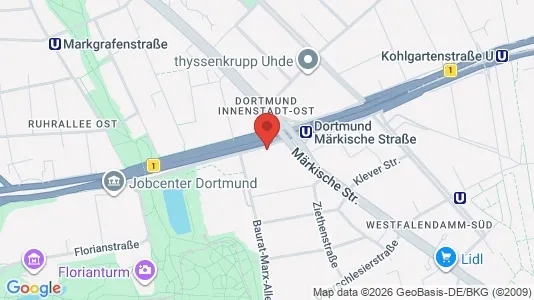 Apartments for rent i Dortmund - kort over placeringen