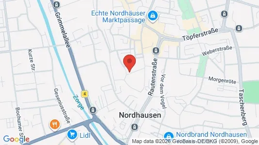 Apartments for rent i Nordhausen - kort over placeringen