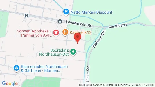 Apartments for rent i Nordhausen - kort over placeringen