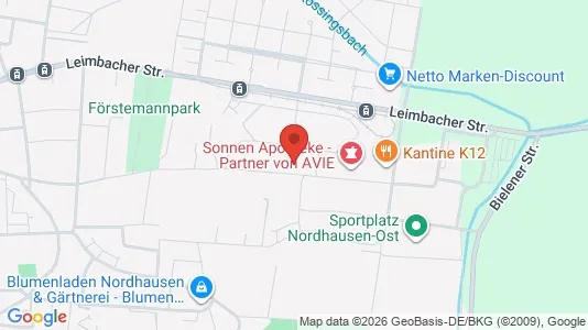 Apartments for rent i Nordhausen - kort over placeringen