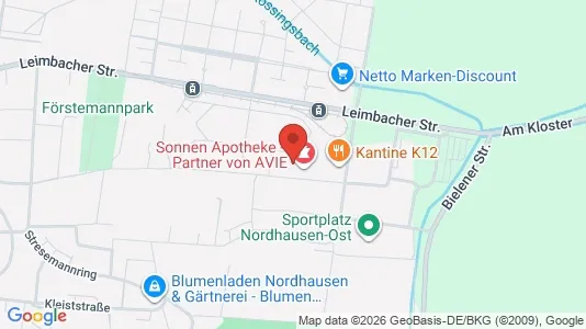 Apartments for rent i Nordhausen - kort over placeringen