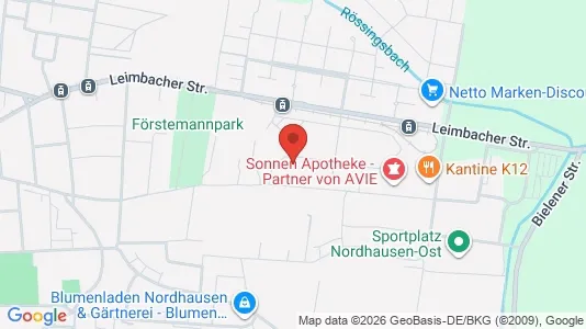 Apartments for rent i Nordhausen - kort over placeringen