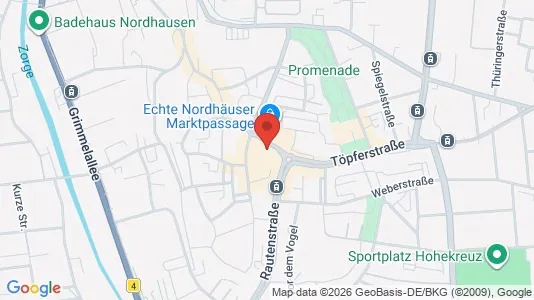 Apartments for rent i Nordhausen - kort over placeringen