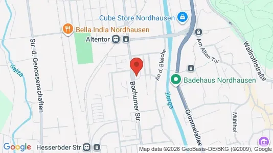 Apartments for rent i Nordhausen - kort over placeringen