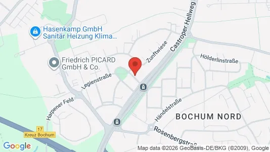 Apartments for rent i Bochum - kort over placeringen