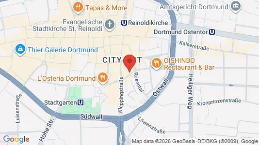 Apartments for rent i Dortmund - kort over placeringen
