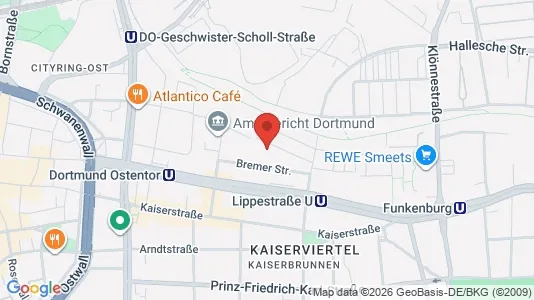 Apartments for rent i Dortmund - kort over placeringen