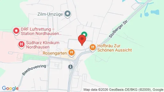 Apartments for rent i Nordhausen - kort over placeringen