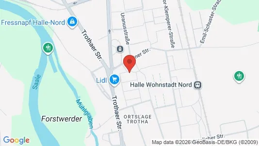 Apartments for rent i Halle (Saale) - kort over placeringen