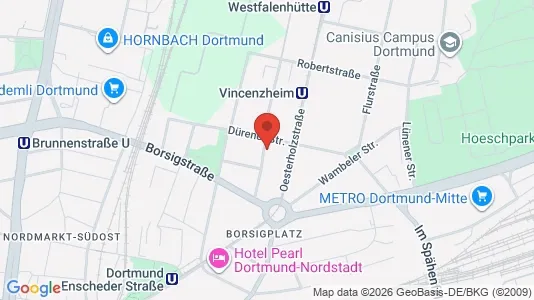 Apartments for rent i Dortmund - kort over placeringen
