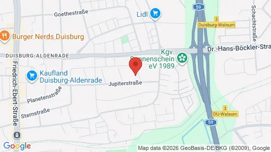 Apartments for rent i Duisburg - kort over placeringen