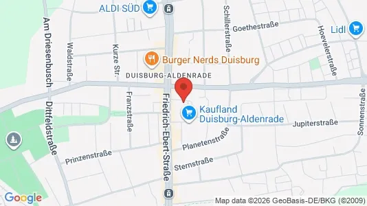 Apartments for rent i Duisburg - kort over placeringen