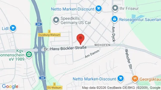 Apartments for rent i Duisburg - kort over placeringen