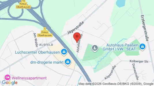 Apartments for rent i Oberhausen - kort over placeringen