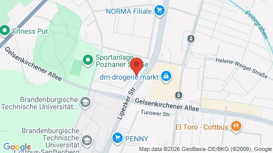 Apartments for rent i Cottbus - kort over placeringen