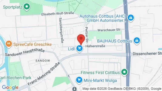 Apartments for rent i Cottbus - kort over placeringen