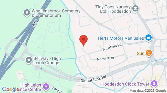 Apartments for rent i Hoddesdon - Hertfordshire - kort over placeringen