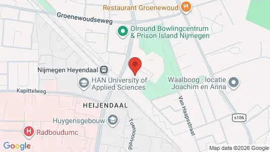 Rooms for rent i Nijmegen - kort over placeringen
