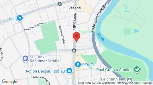 Apartments for rent i Dessau-Roßlau - kort over placeringen