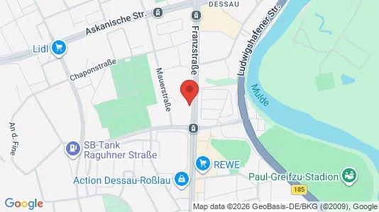 Apartments for rent i Dessau-Roßlau - kort over placeringen