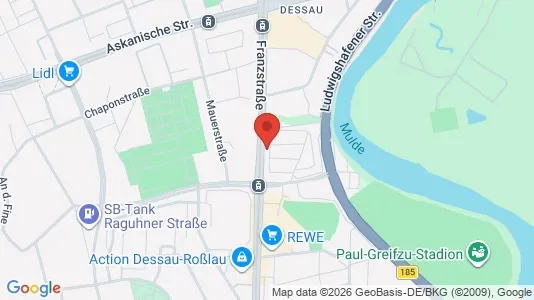 Apartments for rent i Dessau-Roßlau - kort over placeringen