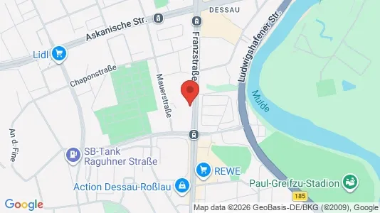 Apartments for rent i Dessau-Roßlau - kort over placeringen
