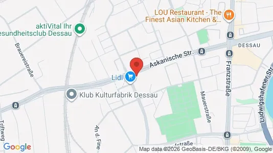 Apartments for rent i Dessau-Roßlau - kort over placeringen