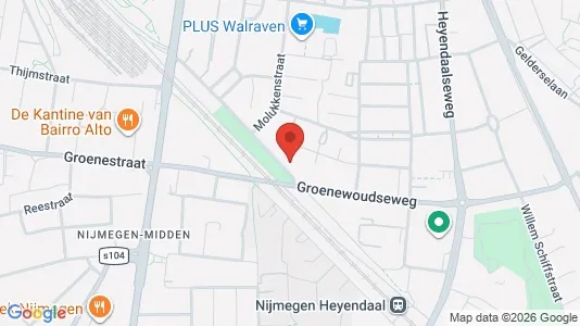 Rooms for rent i Nijmegen - kort over placeringen