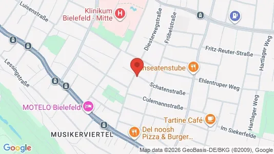 Apartments for rent i Bielefeld - kort over placeringen