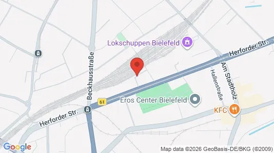 Apartments for rent i Bielefeld - kort over placeringen