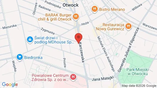 Apartments for rent i Otwocki - kort over placeringen