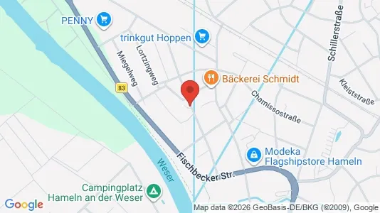 Apartments for rent i Hameln-Pyrmont - kort over placeringen