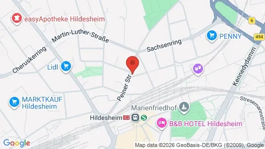 Apartments for rent i Hildesheim - kort over placeringen