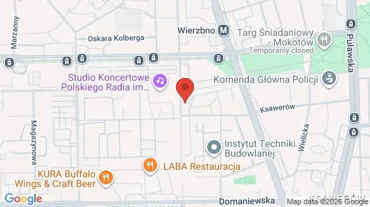 Apartments for rent i Warszawa Mokotów - kort over placeringen