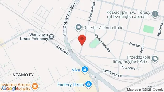 Apartments for rent i Warszawa Włochy - kort over placeringen