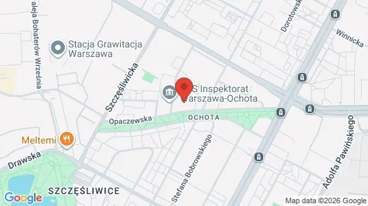 Apartments for rent i Warszawa Ochota - kort over placeringen