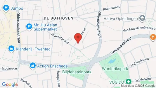 Apartments for rent i Enschede - kort over placeringen